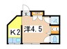 南風荘 1Kの間取り