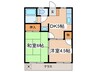 フロ―ラル調布 2DKの間取り