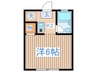 サンアンドパーム池田 1Kの間取り