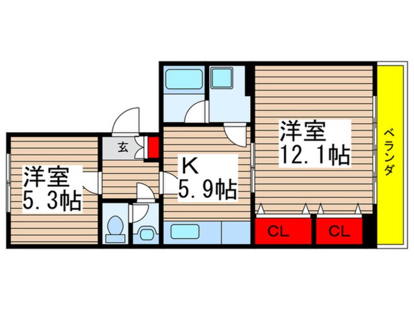 間取図 パティオ東菅野３番館