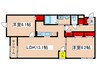 ベルコロレⅢ 2LDKの間取り