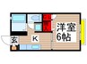 フォンティーヌ 1Kの間取り