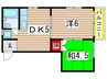 ラシュレ 2DKの間取り