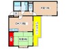 フラット百合ヶ丘 2DKの間取り