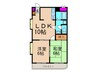 ＭＡＲＬＩＮ中原 2LDKの間取り