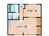 稲荷森マンション 1LDKの間取り