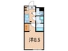 Residenceヴィヴィエ文京 1Kの間取り
