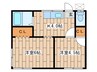 エルミタージュ 2Kの間取り