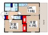 ｺﾝﾌｫｰﾄ･ｳｨｽﾞ ｴﾀｰﾅﾙﾎﾟｰﾄ 2DKの間取り