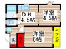 センチュリ－ハイツⅢ 2DKの間取り