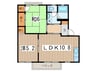 湘南高麗ハイツⅢ 2LDKの間取り