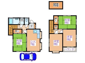 間取図 向台町６丁目貸家