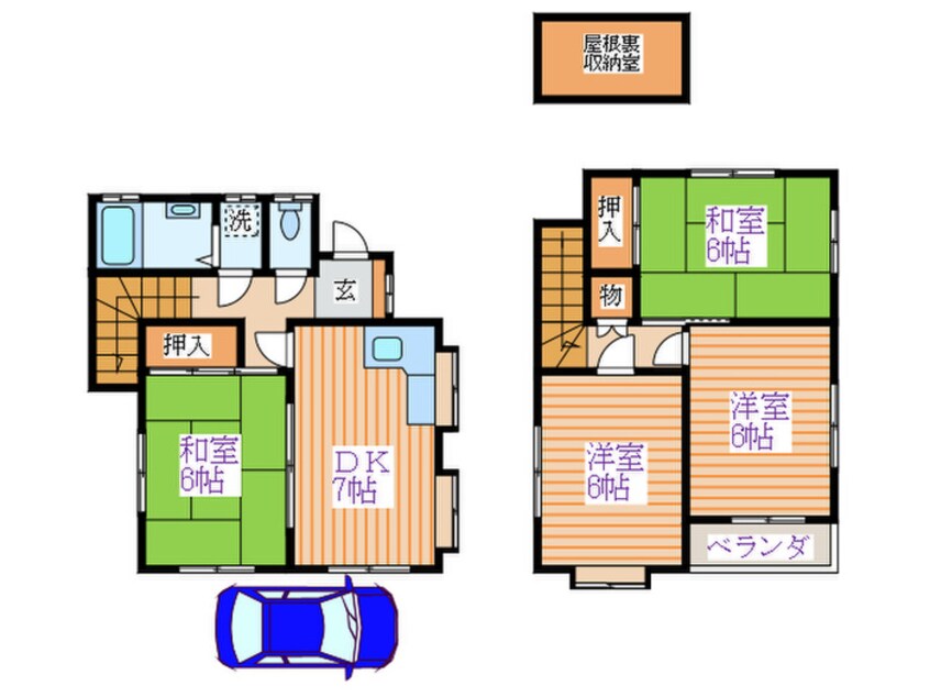 間取図 向台町６丁目貸家