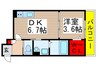 グレイス緑が丘 1DKの間取り