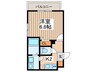 MELDIA入間市Ⅱ 1Kの間取り