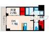 クレストコート東日暮里 1DKの間取り