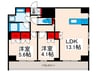 クレストコート東日暮里 2LDKの間取り