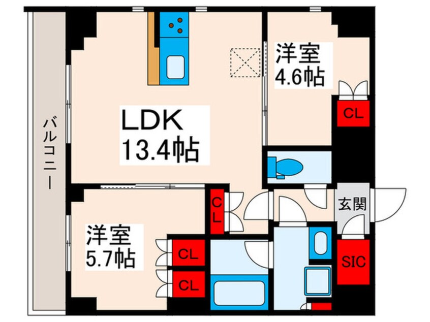 間取図 クレストコート東日暮里