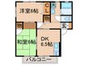 セントパ－クハイツＢ 2DKの間取り