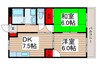 カーサ．ラルゴ 2DKの間取り