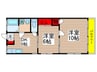 レイクハイム 2DKの間取り