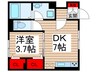 ポワソントワ 1DKの間取り