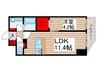 HF北千住レジデンス 1LDKの間取り