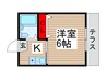 コ－ポアサヒ 1Kの間取り