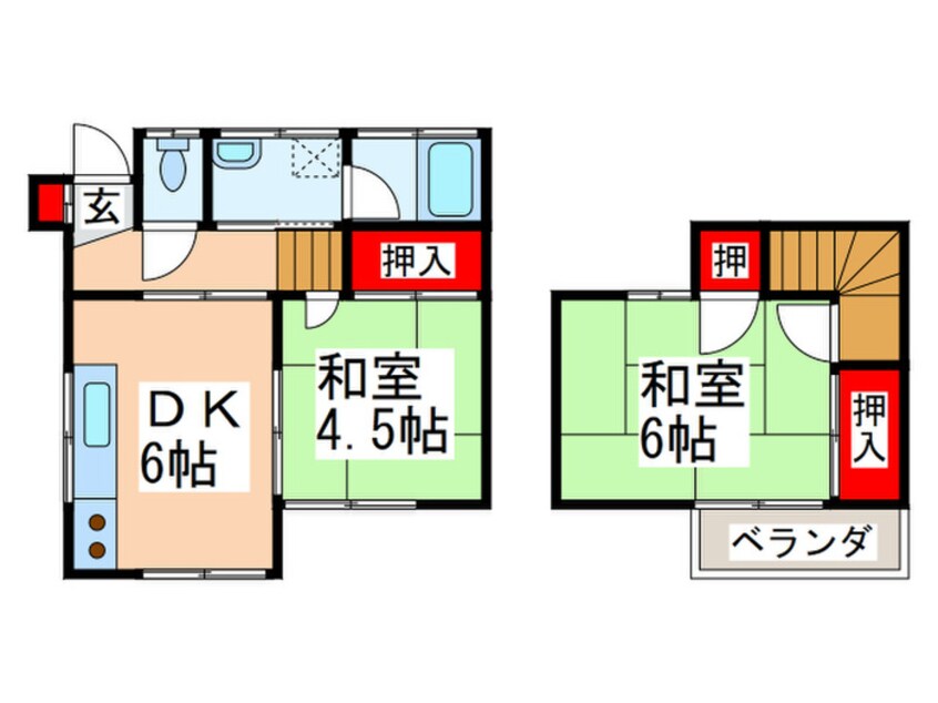 間取図 鈴木貸家（ハ・ニ）