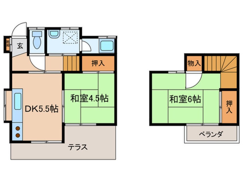 間取図 鈴木貸家（ハ・ニ）