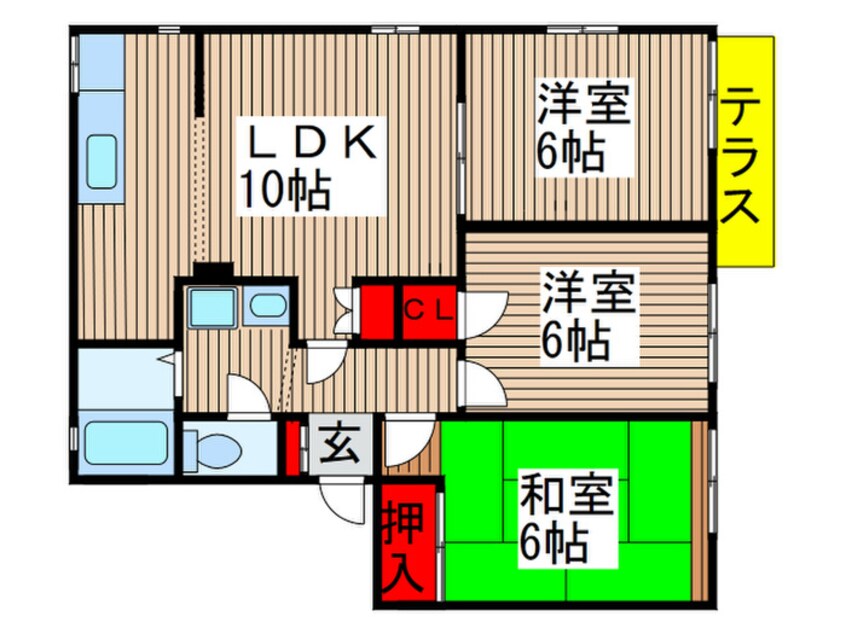 間取図 ハイツブル－エコ－Ａ