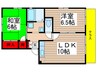 ハイツブル－エコ－Ｂ 2LDKの間取り