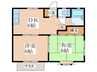 サンハイツ三内 2DKの間取り