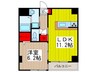 ＲｏｏｔＷｈｉｔｅⅢ 1LDKの間取り