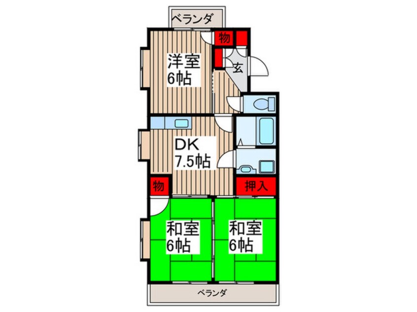 間取図 オレゴンハイツ