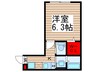 カクタス高砂 1Kの間取り