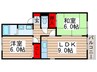 カツヤマハイツ 2LDKの間取り