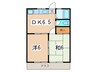 パークハイツA 2DKの間取り