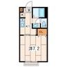 Flower court 1Kの間取り