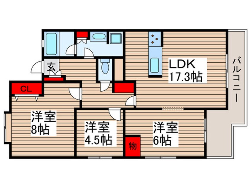 間取図 コスモ松戸（401）