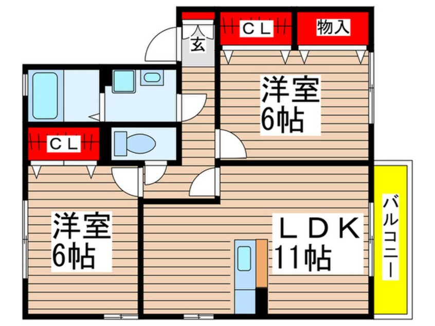 間取図 ピエルテル六番館
