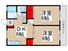 サンハイツ藤枝 2DKの間取り