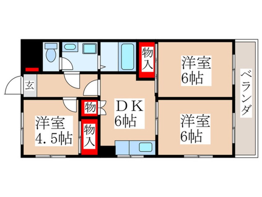 間取図 アルテーア羽村（３～７号室）