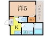 MELDIA清瀬Ⅱ 1Kの間取り