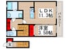 キャンディード 1LDKの間取り