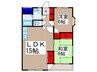 笹井レジデンスⅠ 2LDKの間取り