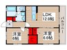 ピアリⅣ 2LDKの間取り
