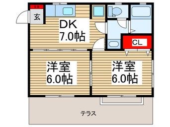 間取図 カ－サ鶴ｹ舞