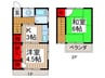 山田様方貸家 2Kの間取り