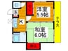八千代荘 2Kの間取り